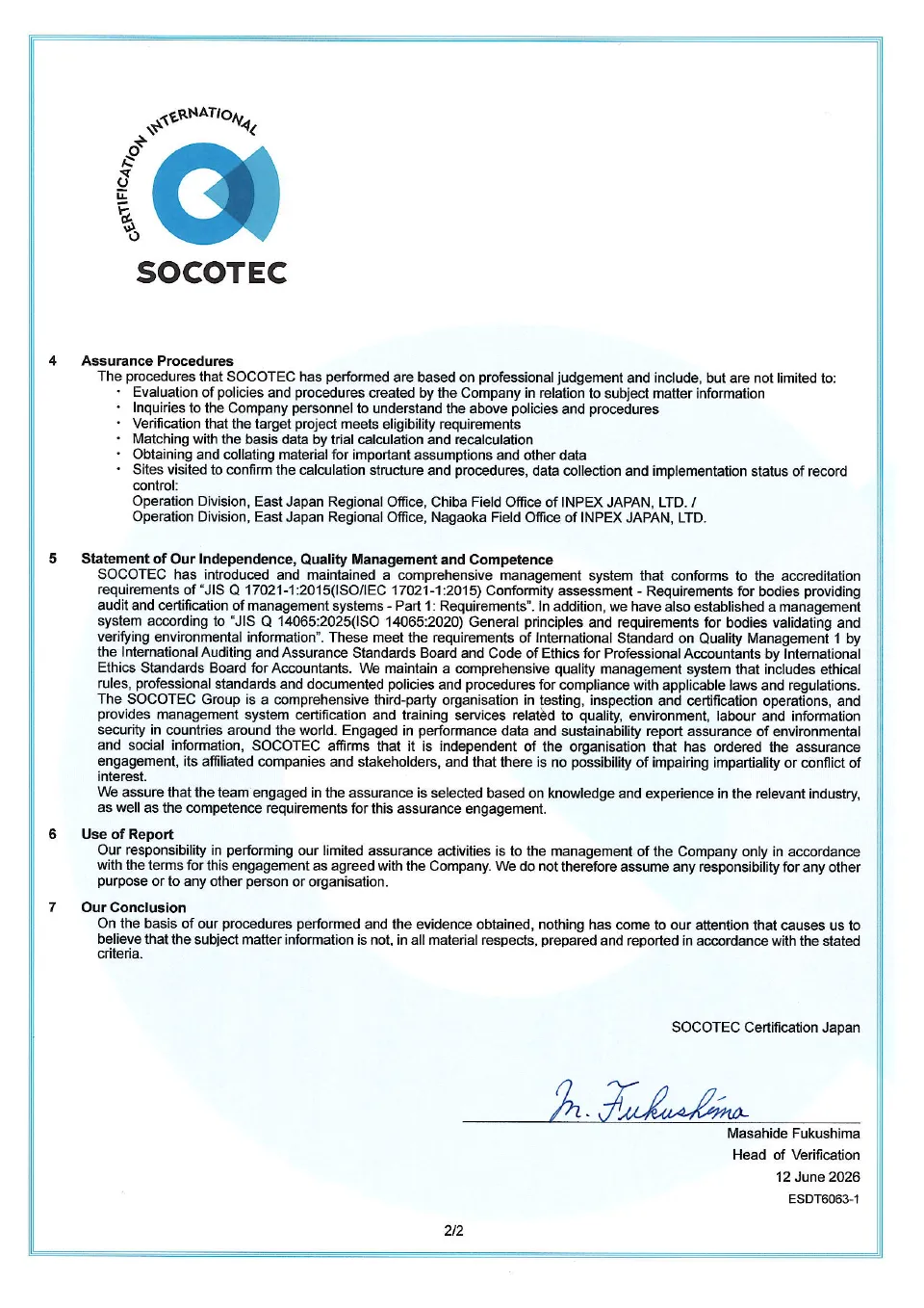 Independent Assurance Report